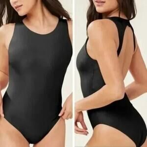 NWT Andie The Corsica One Piece Swimsuit Open Back Removable Cups M Black #3013